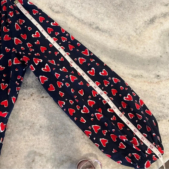 Pop Sugar Women’s Long Puff Sleeve Crew Neck A Line Midi Dress with Hearts Sz Lg - Picture 9 of 9